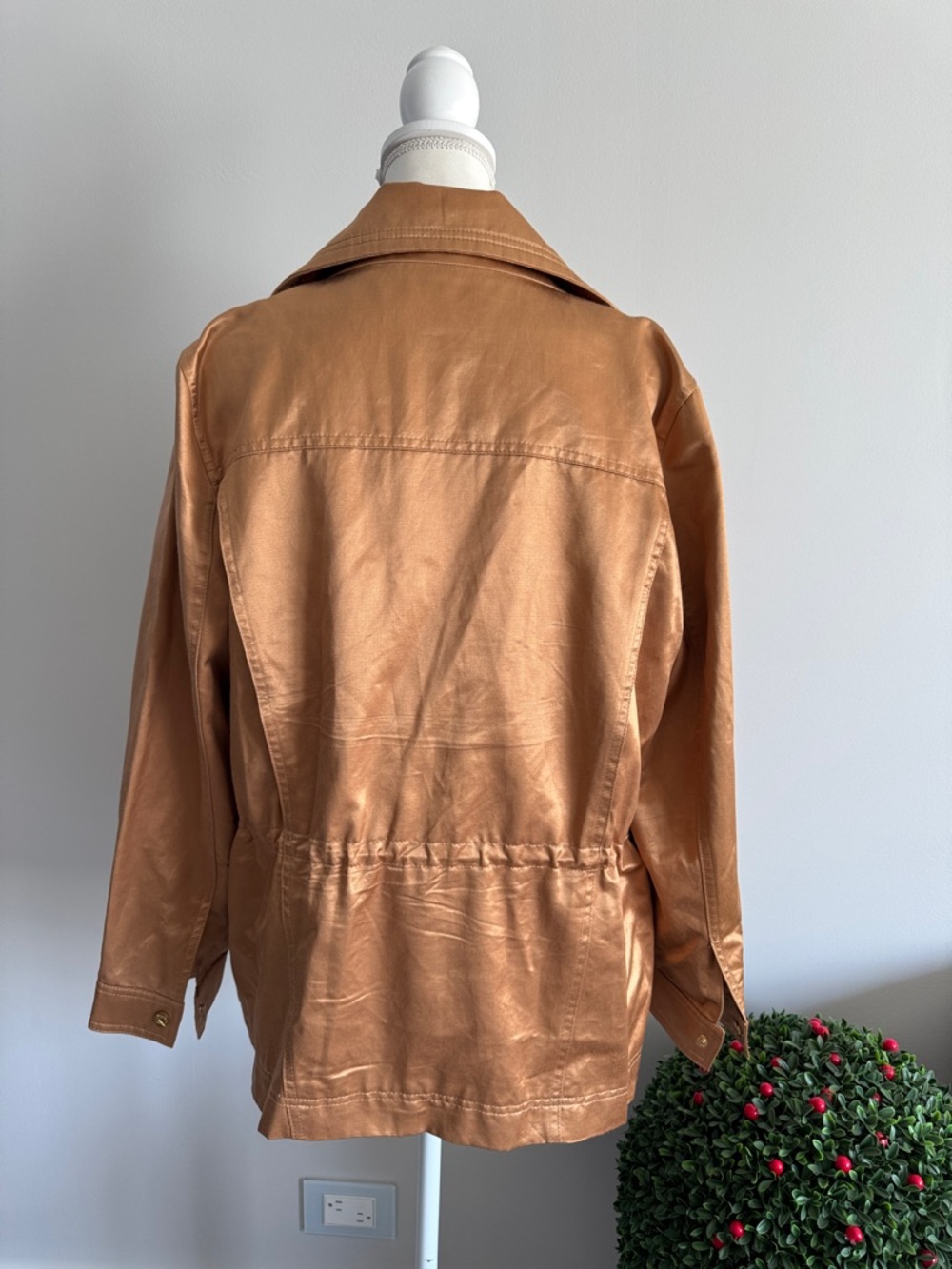 Donna Karan Women's Satin Zip-Front Jacket Sz XL - Picture 5 of 12